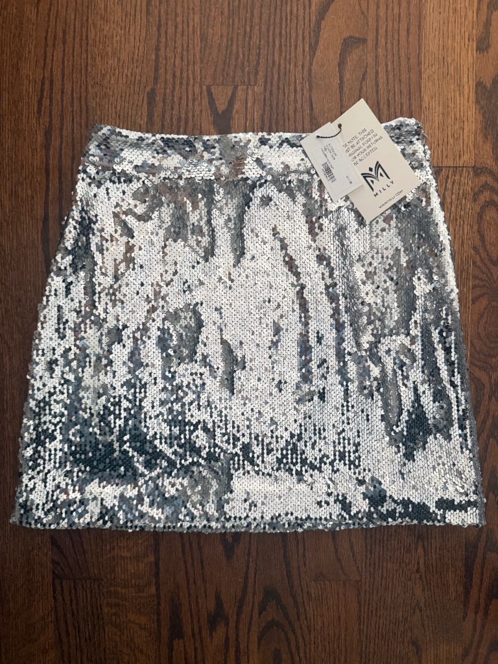 Milly Silver Modern Mini Skirt